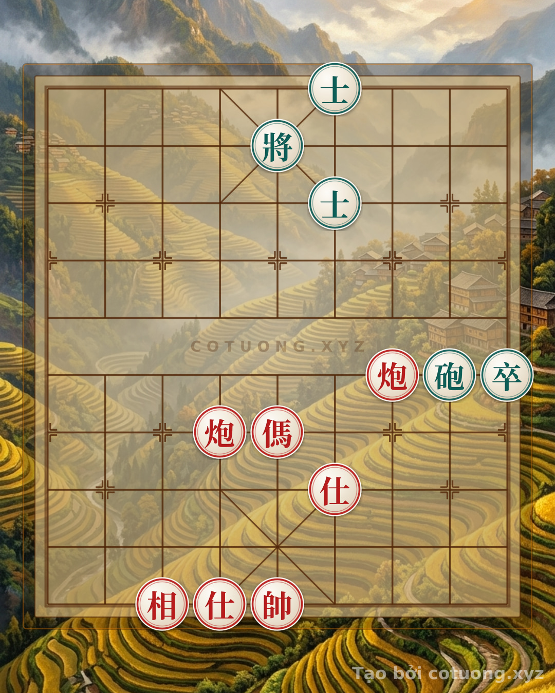 Thế cờ: Endgame Mastery: When Red's Double Horse Threatens the Black Cannon - The Tactics to Defeat the Opponent in a Flash — Cờ Tướng Online