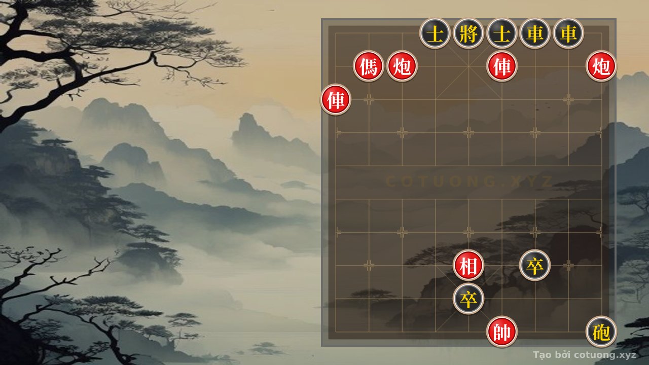 Thế cờ: Xiangqi: The Red Threatening Strategy - The Black Advisor's Defensive Tactics — Cờ Tướng Online
