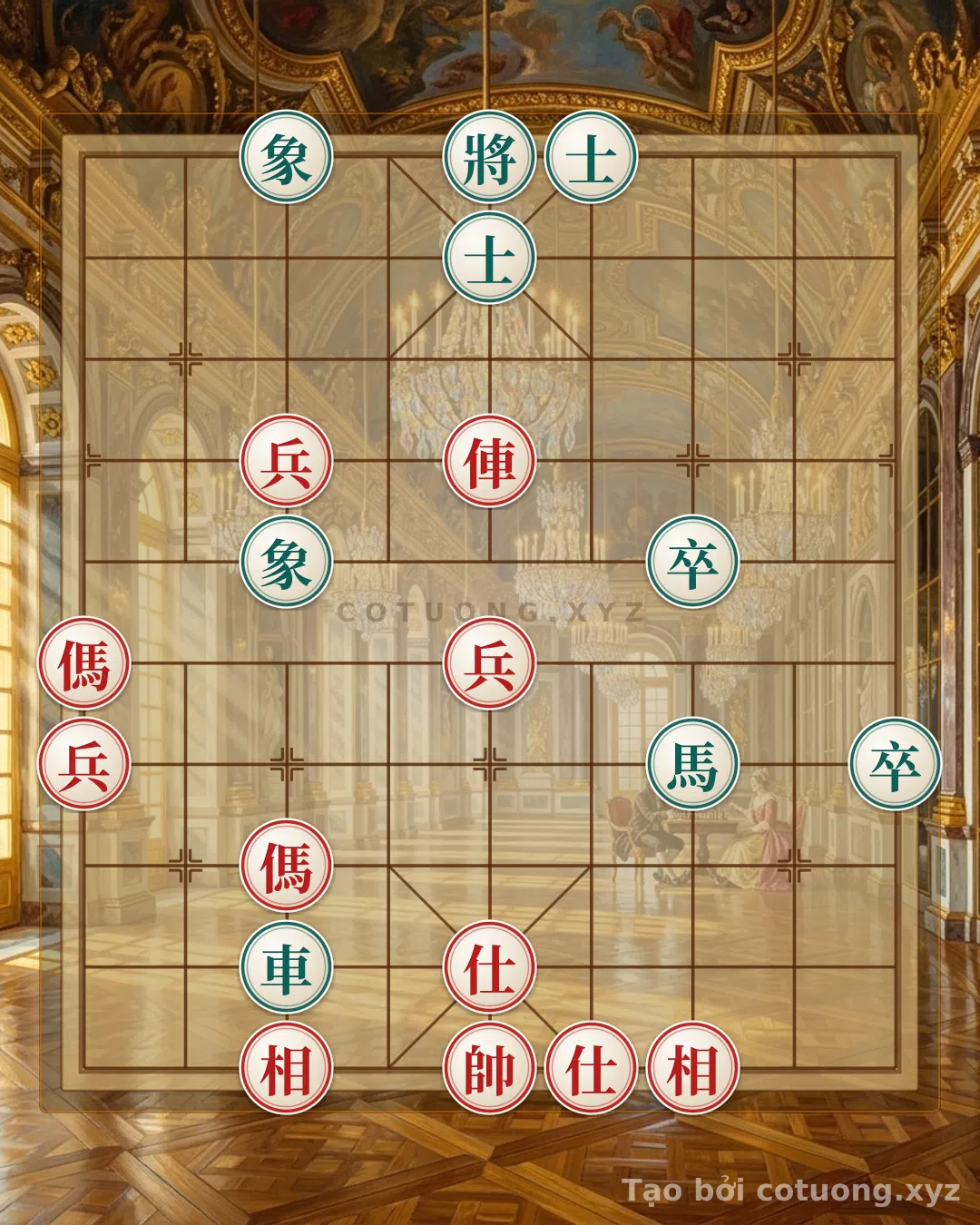 Thế cờ: Classic Checkmate Strategy: Rook Two Horses Three Pawns Crush Horse Rook Two Pawns in Chinese Chess — Cờ Tướng Online