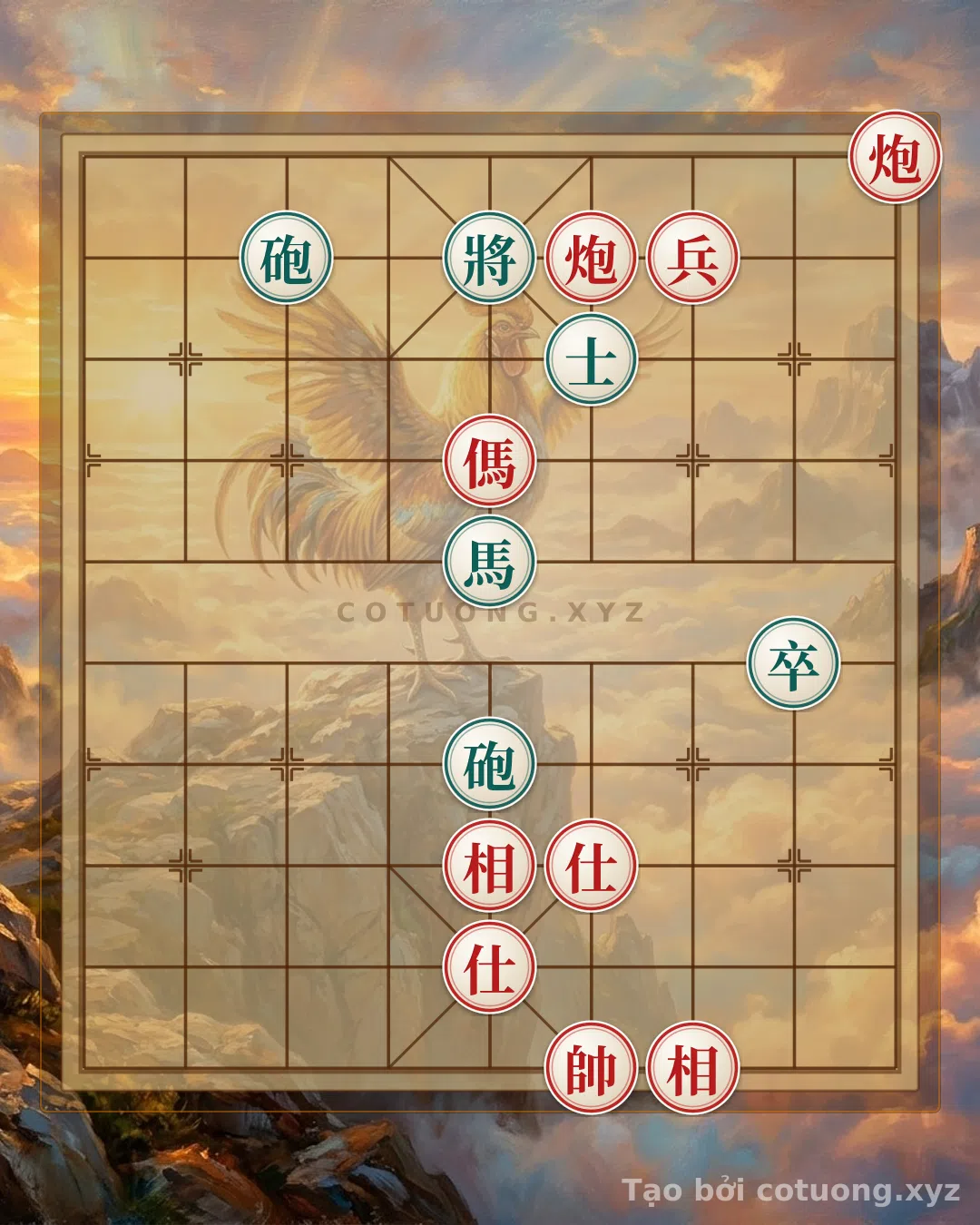 Thế cờ: Xiangqi: Red Cannon Exposed on the 10th Rank - Defensive Tips for Black — Cờ Tướng Online