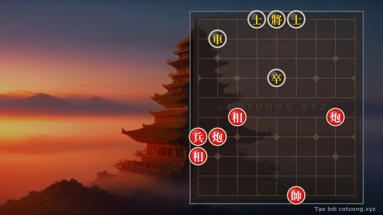 Thế cờ: Quick Checkmate Trick: Red uses 'Empty Cannon' to defeat Black's Rook in 5 Moves — Cờ Tướng Online
