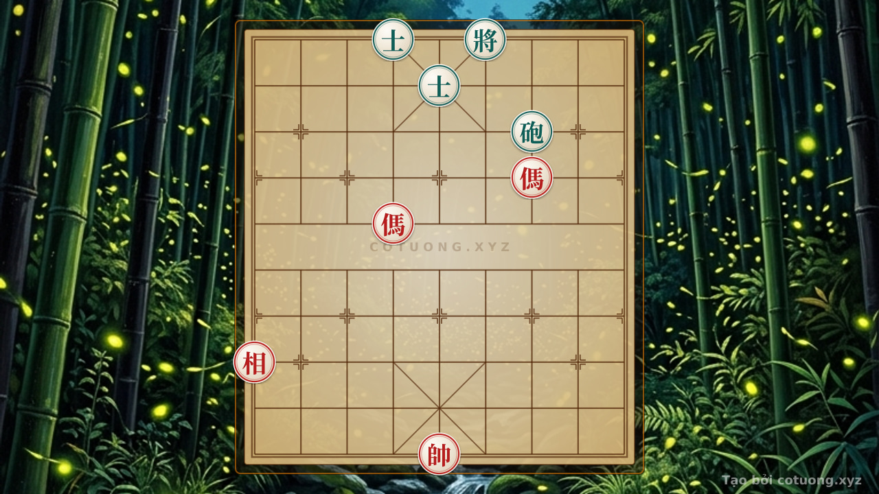 Thế cờ: Xiangqi: Red Horses Interlocking, Black Cannon Breaks Through — Cờ Tướng Online