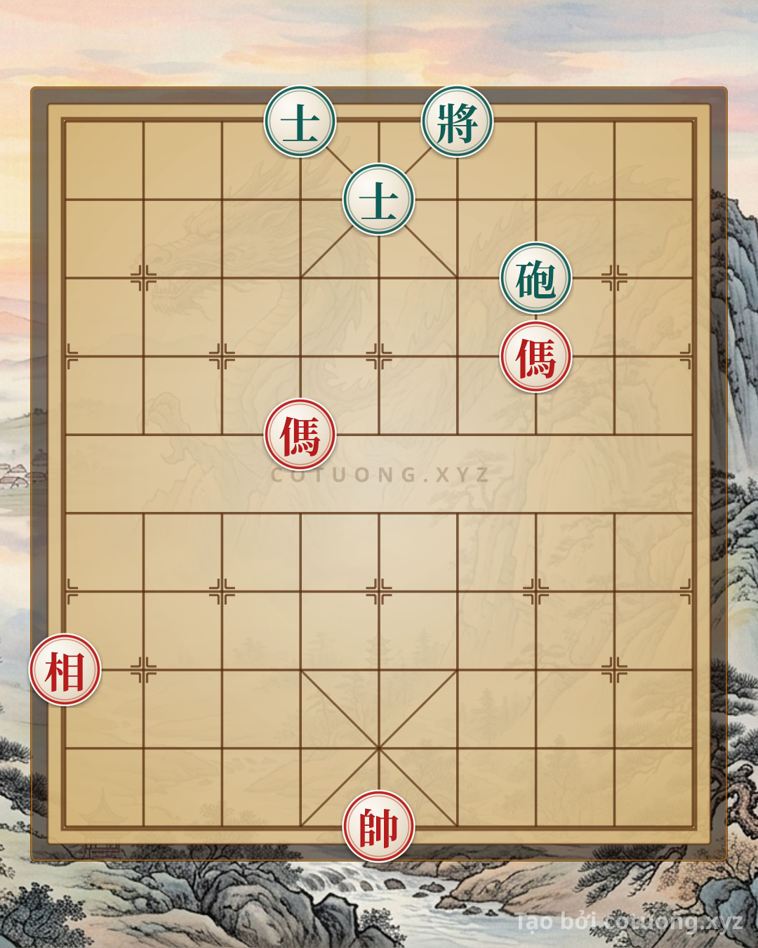Challenge: Xiangqi: Red Horses Interlocking, Black Cannon Breaks Through - Can you solve it?