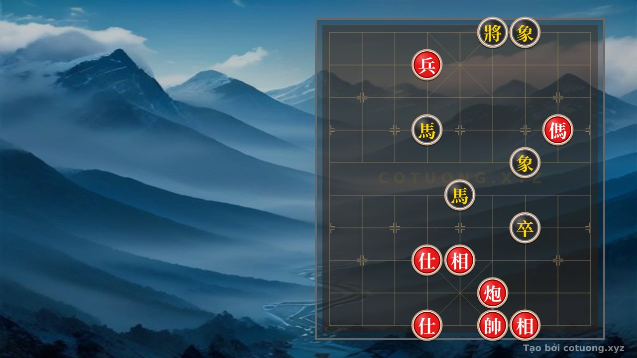 Thế cờ: Xiangqi Master's Secret: The Classic Rook Cannon Horse Checkmate Against Two Black Horses - The Art of Supreme Tactical Strike — Cờ Tướng Online