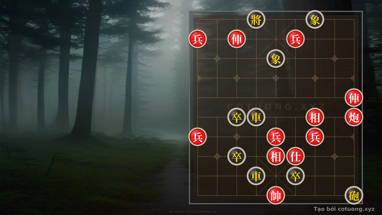 Thế cờ: Xiangqi: The Red Surprise on File 7 Rank 9 - What Should Black's Defense Be? — Cờ Tướng Online