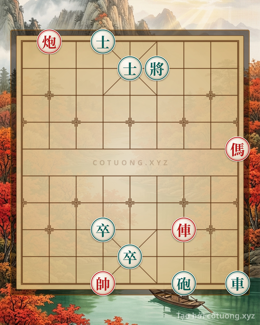 Challenge: The Black and Red General's Tense Position: Red Cannon 8 vs Black Advisors' Encirclement - Who Controls the Battle? - Can you solve it?