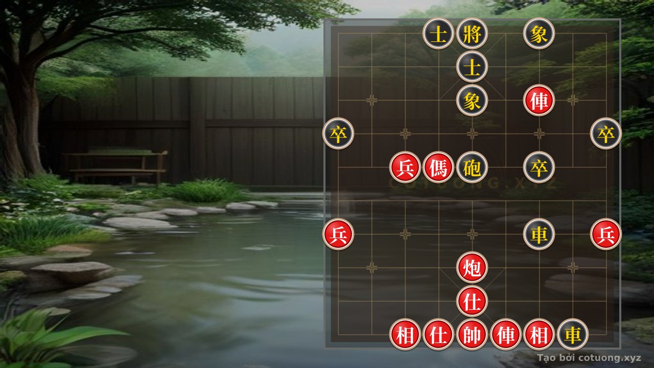 Thế cờ: The Hidden Trick to Break the Deadly Chess Formation: When Red's 2 Rooks, Cannon, Horse, and 3 Pawns Shatter Black's Defensive Grid — Cờ Tướng Online