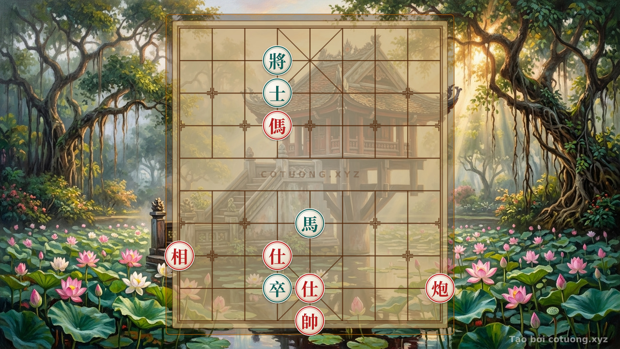 Thế cờ: Single Horse Checkmate: The Strategy of Using the Horse to Capture the Black General in an Endgame Position — Cờ Tướng Online