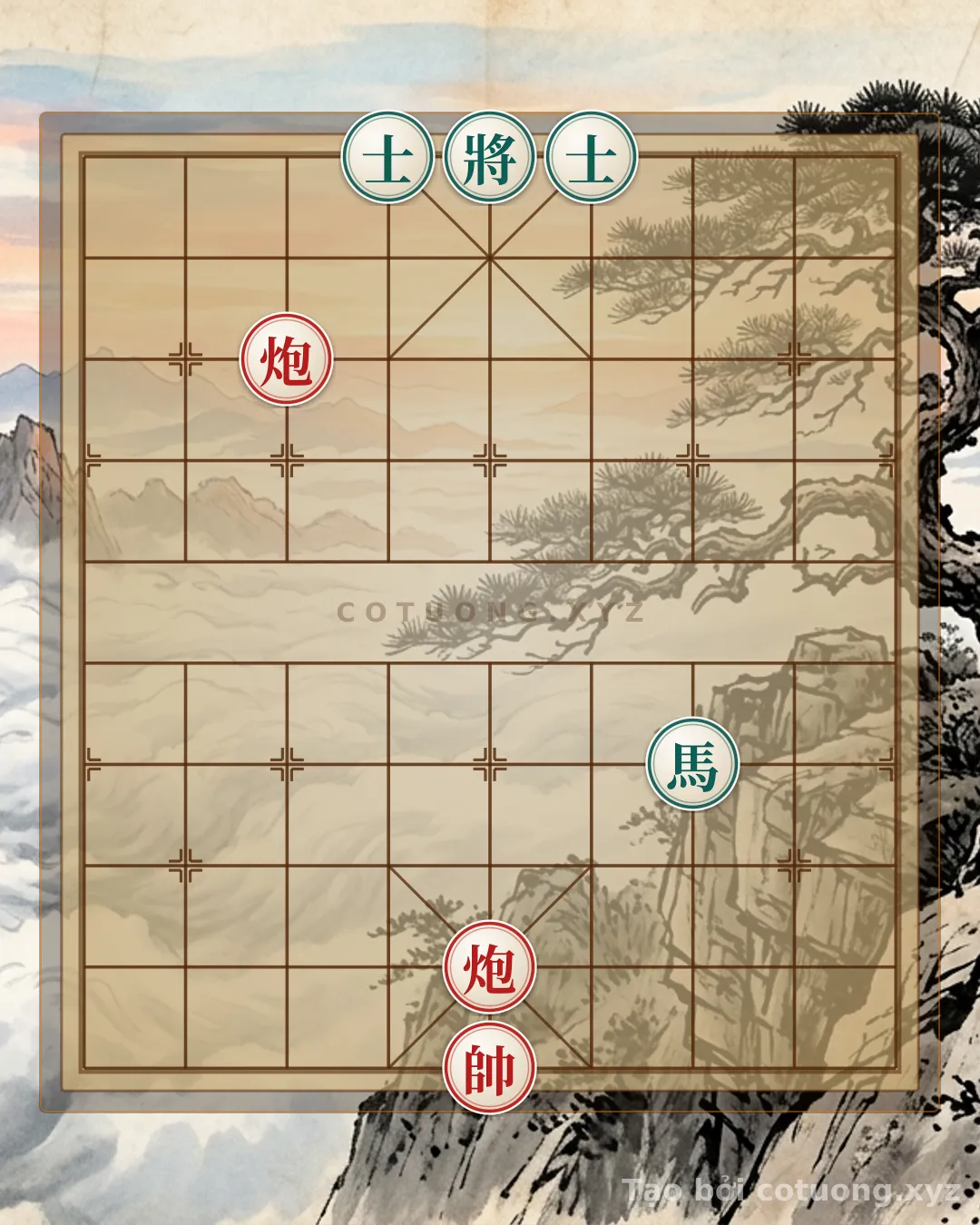 Challenge: The Secret of the 'Lonely General' Formation - Red Cannon Dominates in the Eight-Piece Board - Can you solve it?