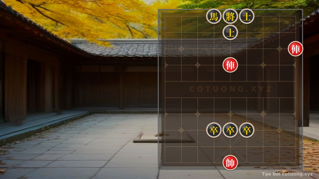 Thế cờ: Red General's Gambit: Chariot Strikes Straight, Advisor Blocks the Path - Blitz Tactics — Cờ Tướng Online