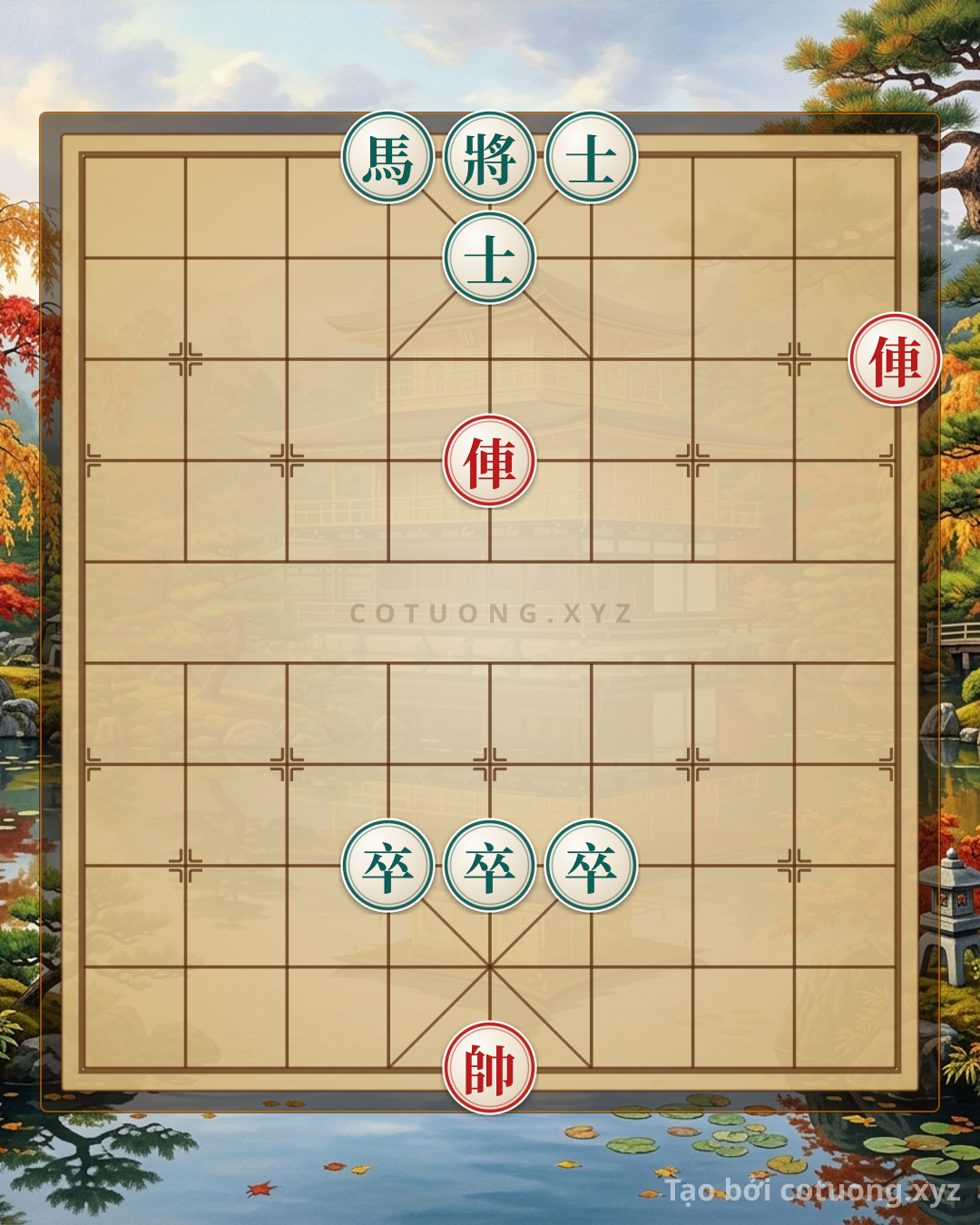 Challenge: Red General's Gambit: Chariot Strikes Straight, Advisor Blocks the Path - Blitz Tactics - Can you solve it?