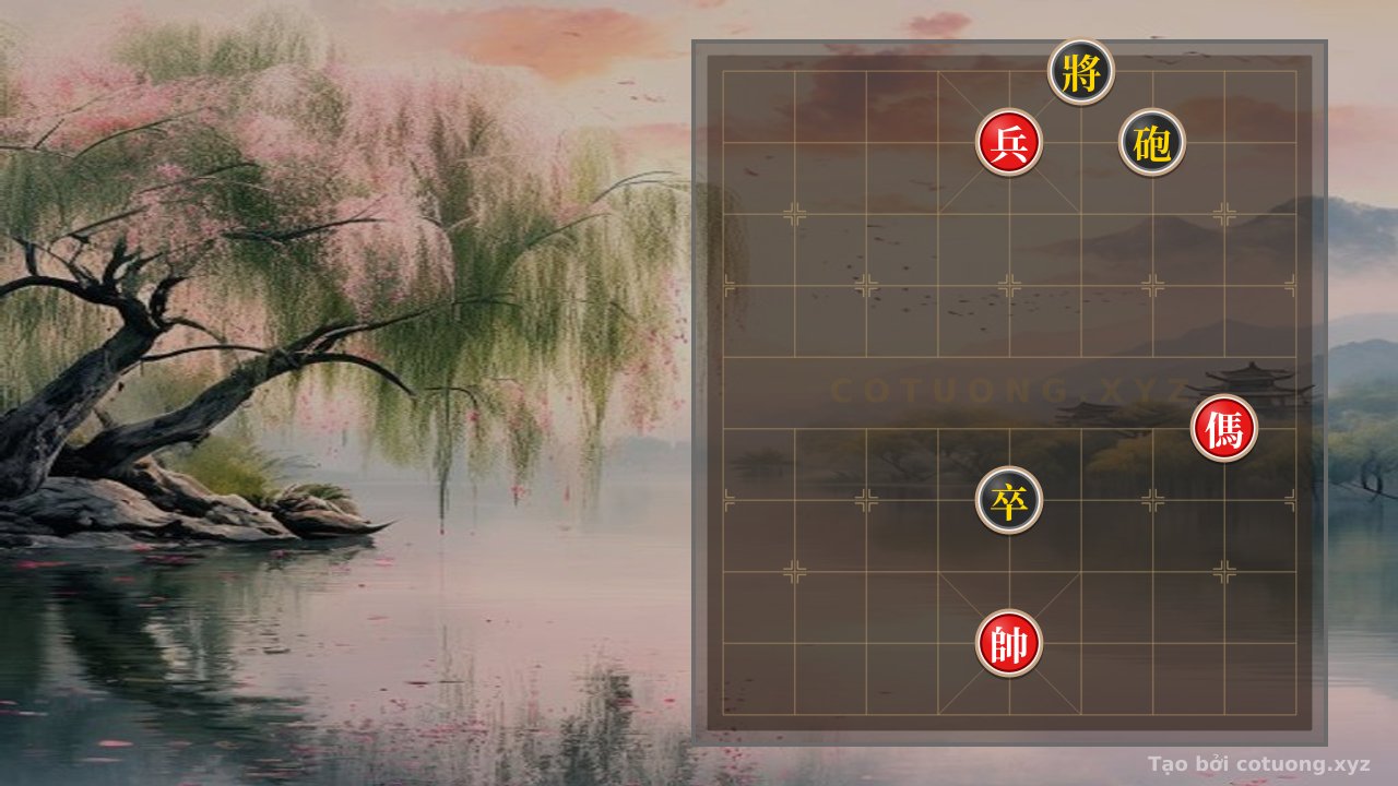 Thế cờ: Hidden Pawn: When the Red Horse Dances Through the Battlefield Fog — Cờ Tướng Online