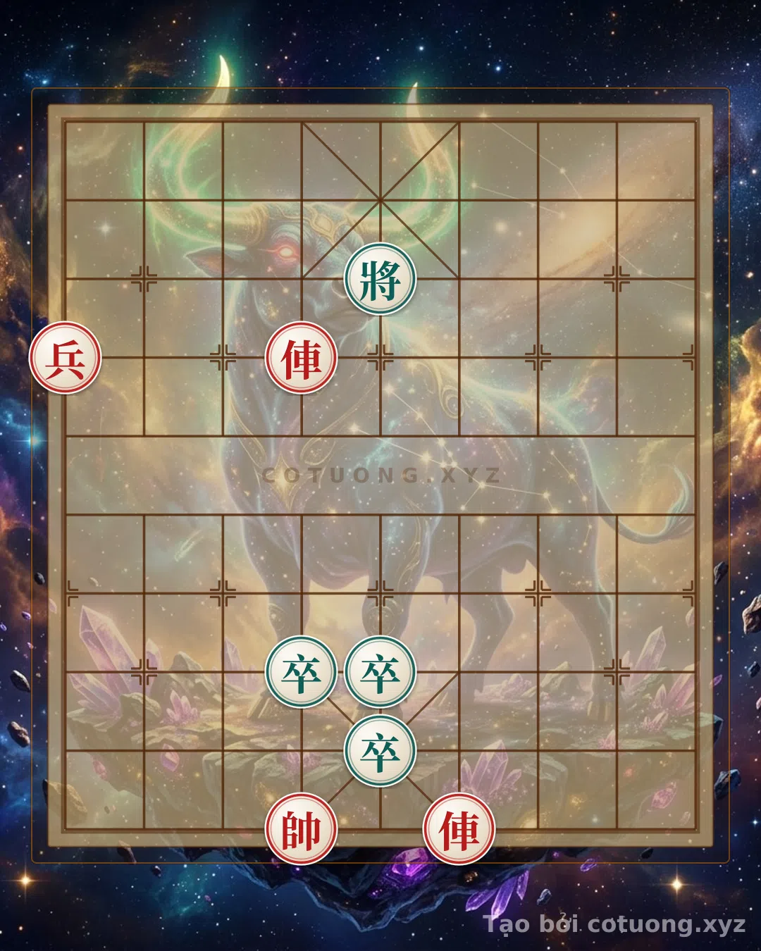 Thế cờ: Modern Xiangqi: Red Chariot Roars, Black General Stands Amidst the Flames — Cờ Tướng Online