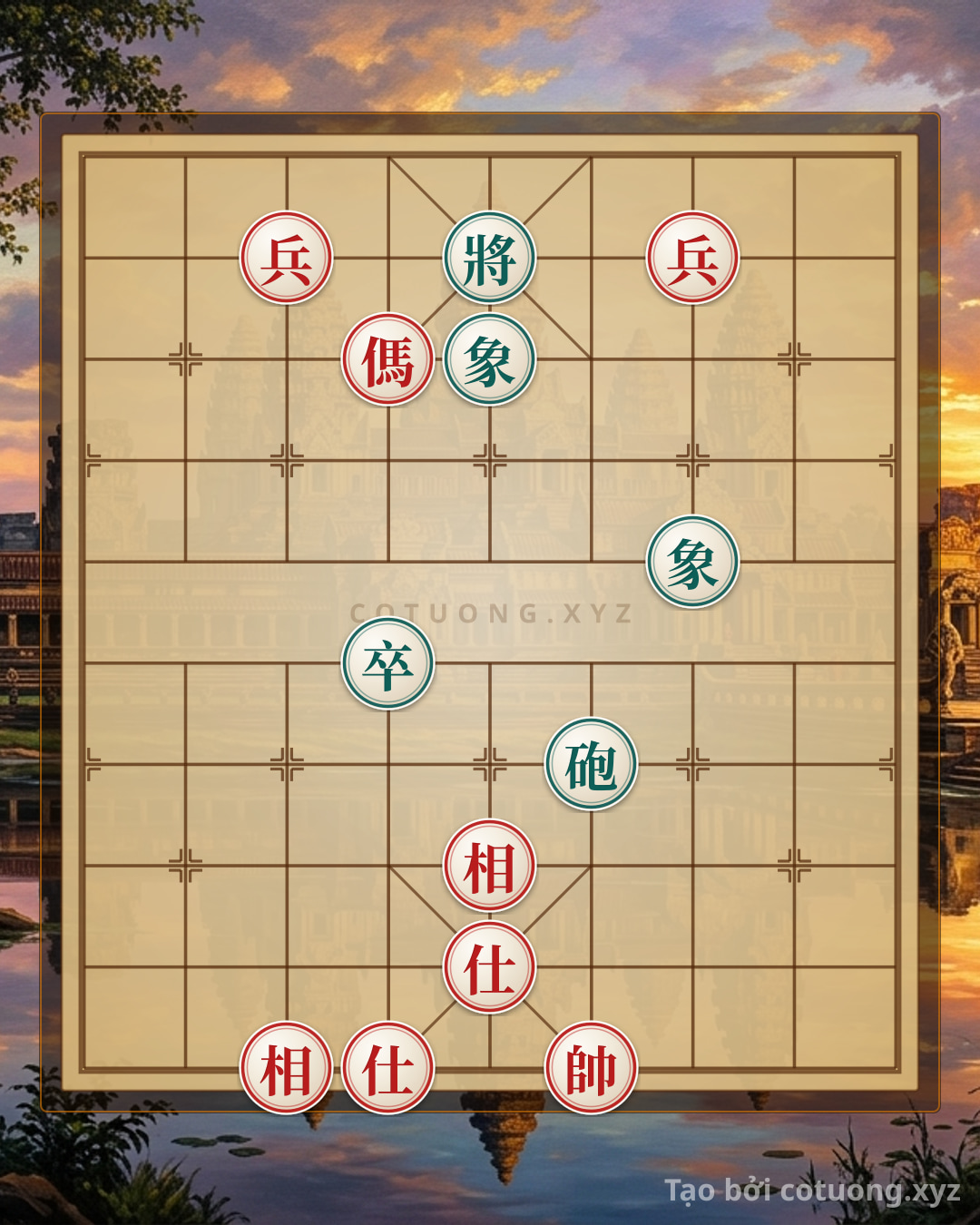 Challenge: Bloody Battle of the General's Chess: Unexpected Counterattack from a Disadvantaged Position with 2 Pawns, 2 Advisors, and 2 Bishops - Guide to Navigating the River of Sorrows - Can you solve it?