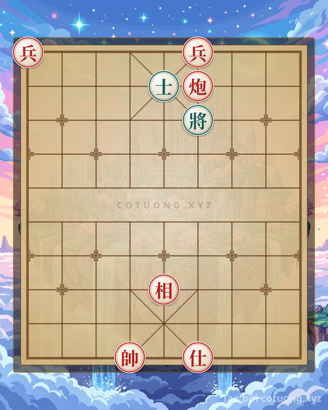 Thế cờ: Positional Play: Quick Checkmate with Red Cannon and Red Bishop — Cờ Tướng Online