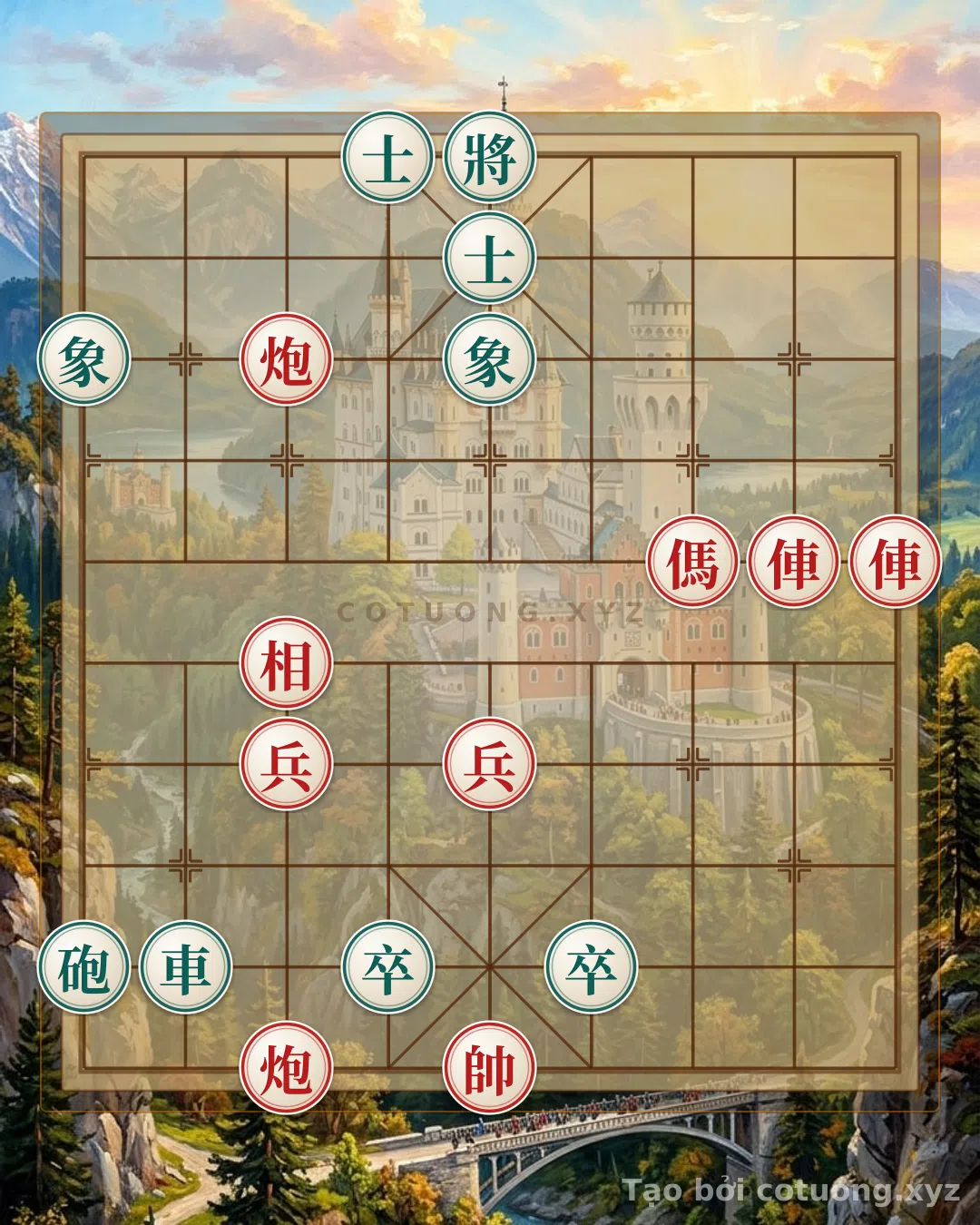 Thế cờ: Xiangqi Masterpiece: When the Red Chariot Roars, the Black Cannon Silently Swallows the Pawn - A Psychological Battle of the Highest Order — Cờ Tướng Online