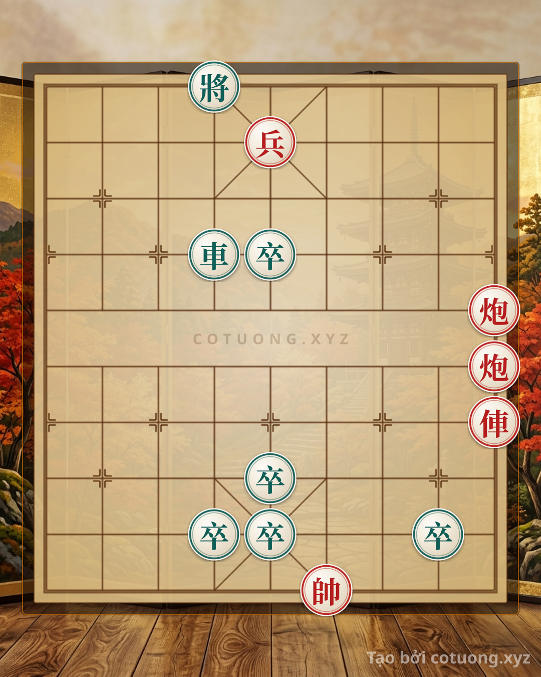 Challenge: The Ultimate Sacrifice: How the Red Rook and Two Cannons Defeat the Black Five Pawns in One Move - Can you solve it?