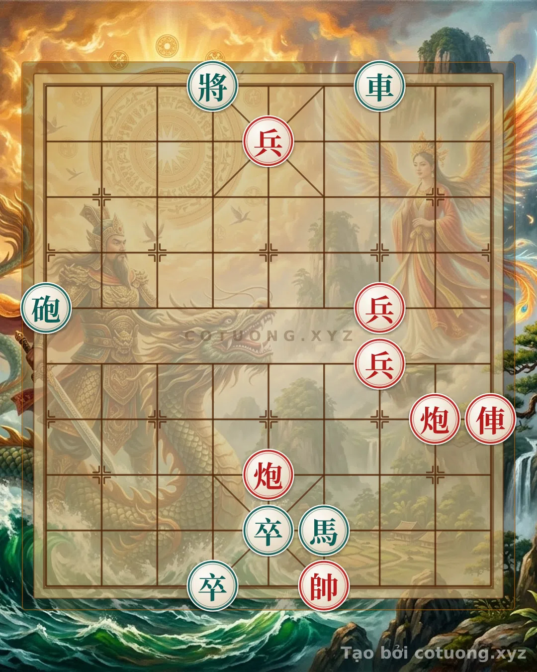 Thế cờ: The Secret to Countering the Red's Single Horse Cannon: The Black General's Defensive-Counterattack Art in a Tricky Chess Position — Cờ Tướng Online