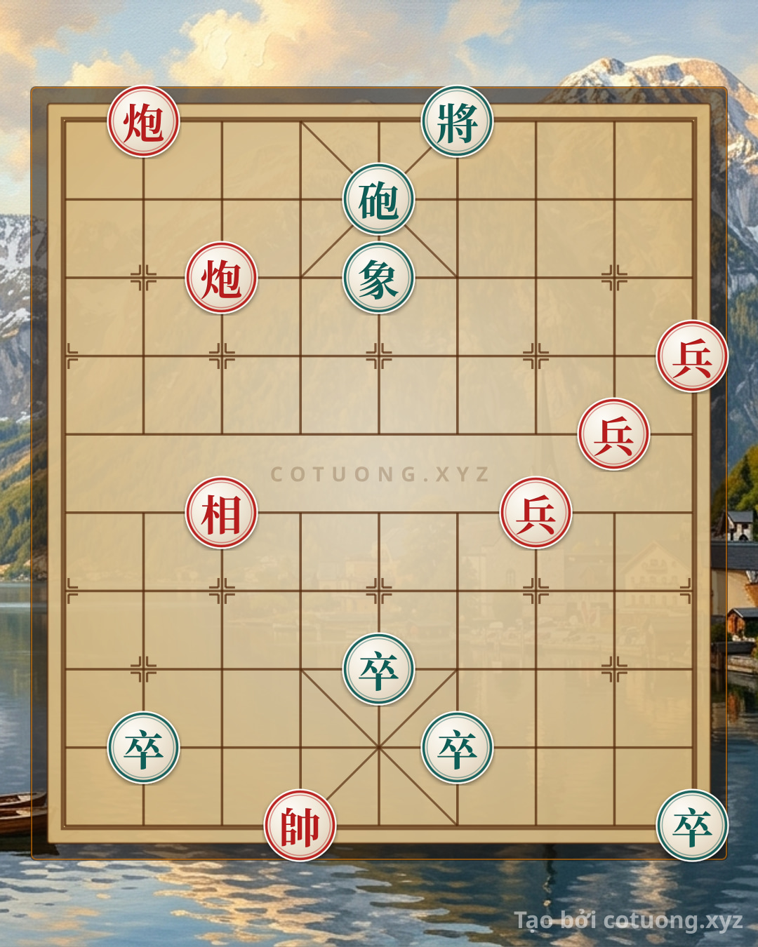 Challenge: The Art of Xiangqi: 2 Red Cannons and 3 Red Pawns Crush 4 Black Pawns in an Instant - Mastering Chess Tactics Against Super Hard AI - Can you solve it?