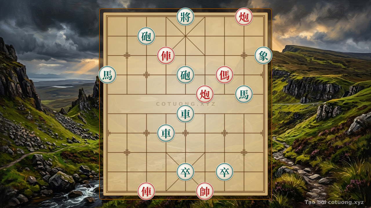 Thế cờ: Xiangqi Mystery: When the Red Chariots Shatter the Black Army in a Single Checkmate! — Cờ Tướng Online