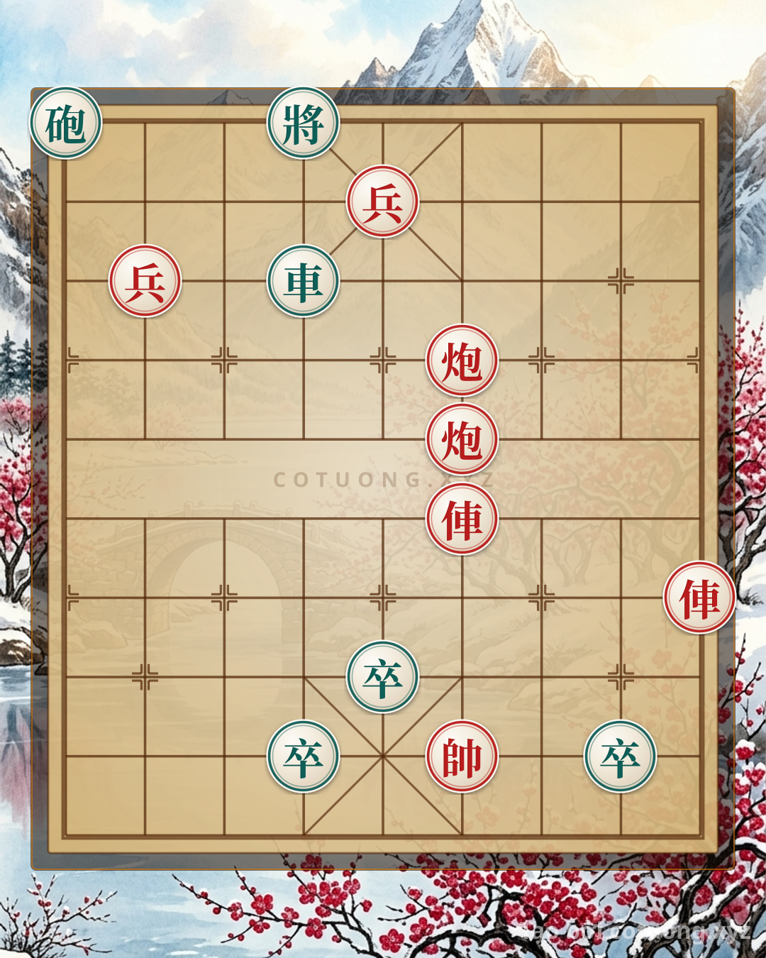 Challenge: 'Black Cannon on Rank 10' - Unassailable Defensive Tactics: The Art of Enduring Under Red General's 'Double Rook Thrust' Pressure! (Level 8/10) - Can you solve it?