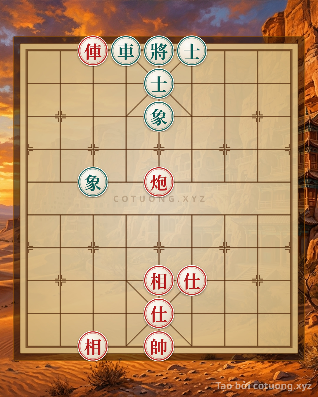 Challenge: Xiangqi Master's Secret: Red Chariot-Cannon vs. Black Rooks and Elephants in a Suffocating Position! - Can you solve it?