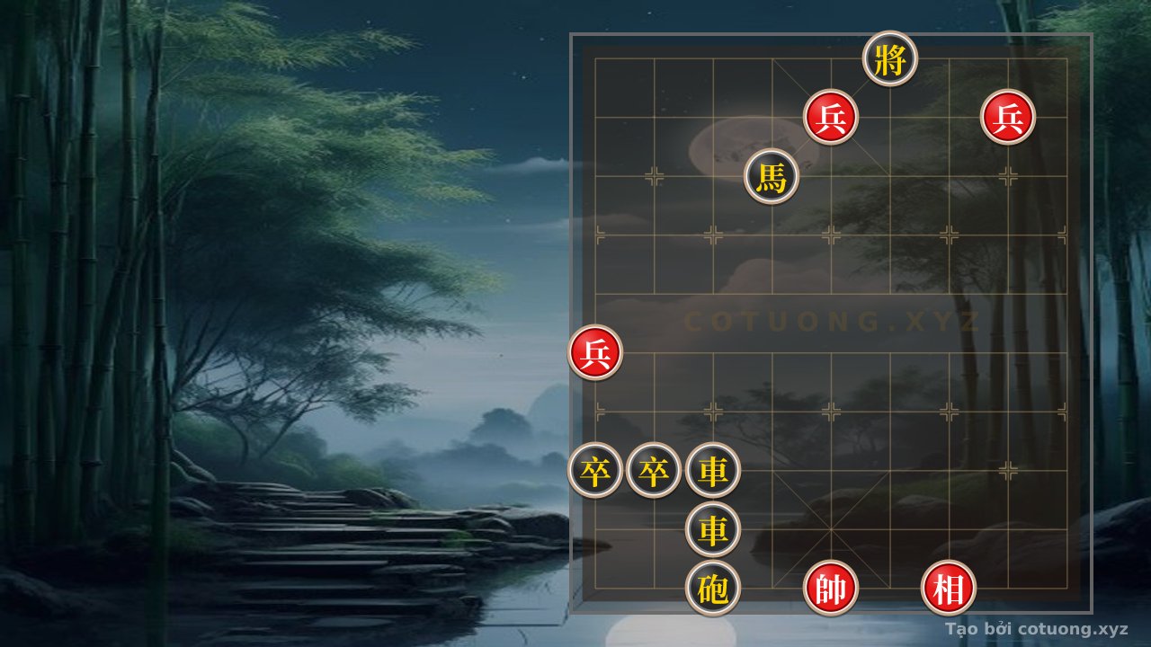 Thế cờ: Battle of the Titans: Black General Exposed, Red Rook and Cannon Strong Defense — Cờ Tướng Online