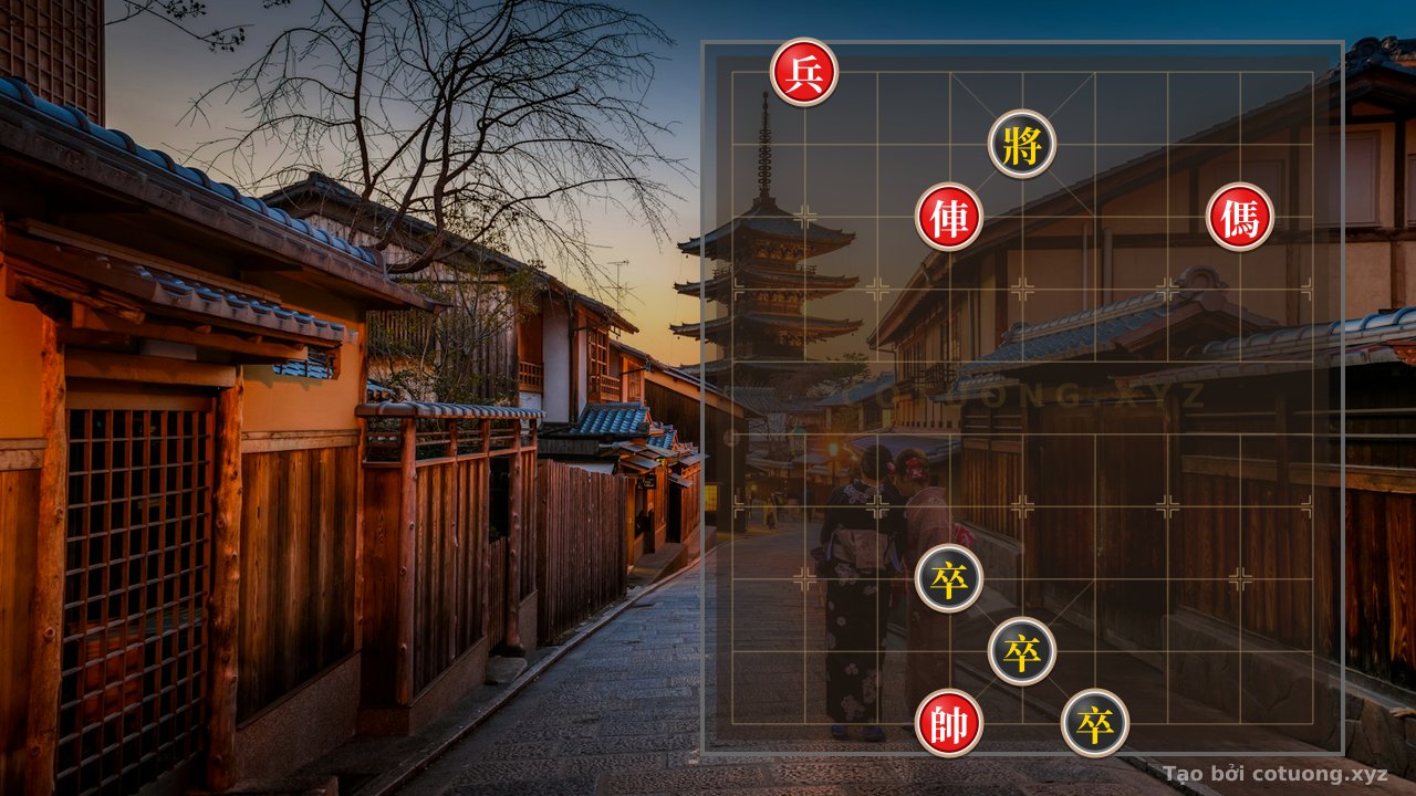 Thế cờ: Xiangqi Position: Red's Horizontal Advantage Against Black's Tension — Cờ Tướng Online
