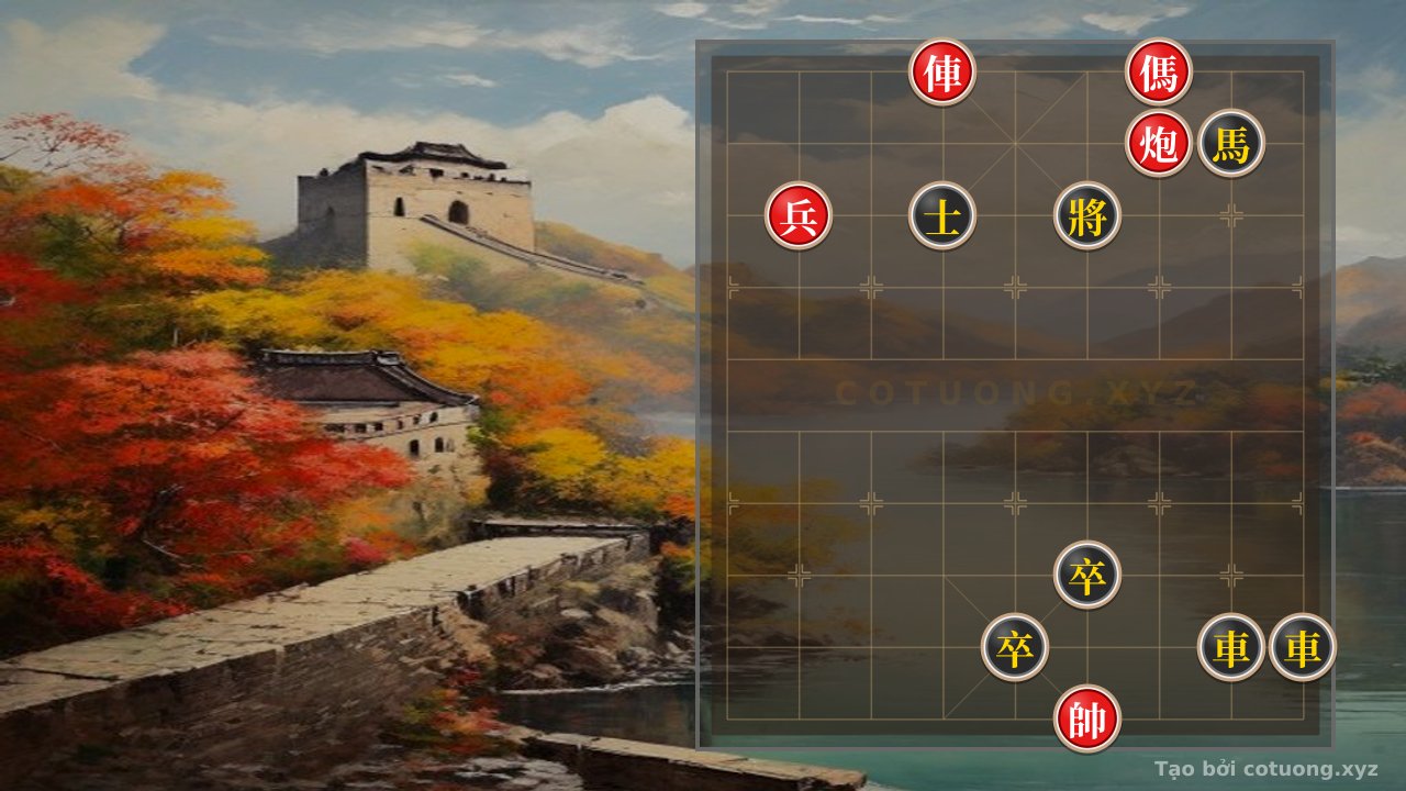 Thế cờ: Red Cannon on File 3, Rank 9: A Hidden Threat in the Double Horse Formation — Cờ Tướng Online