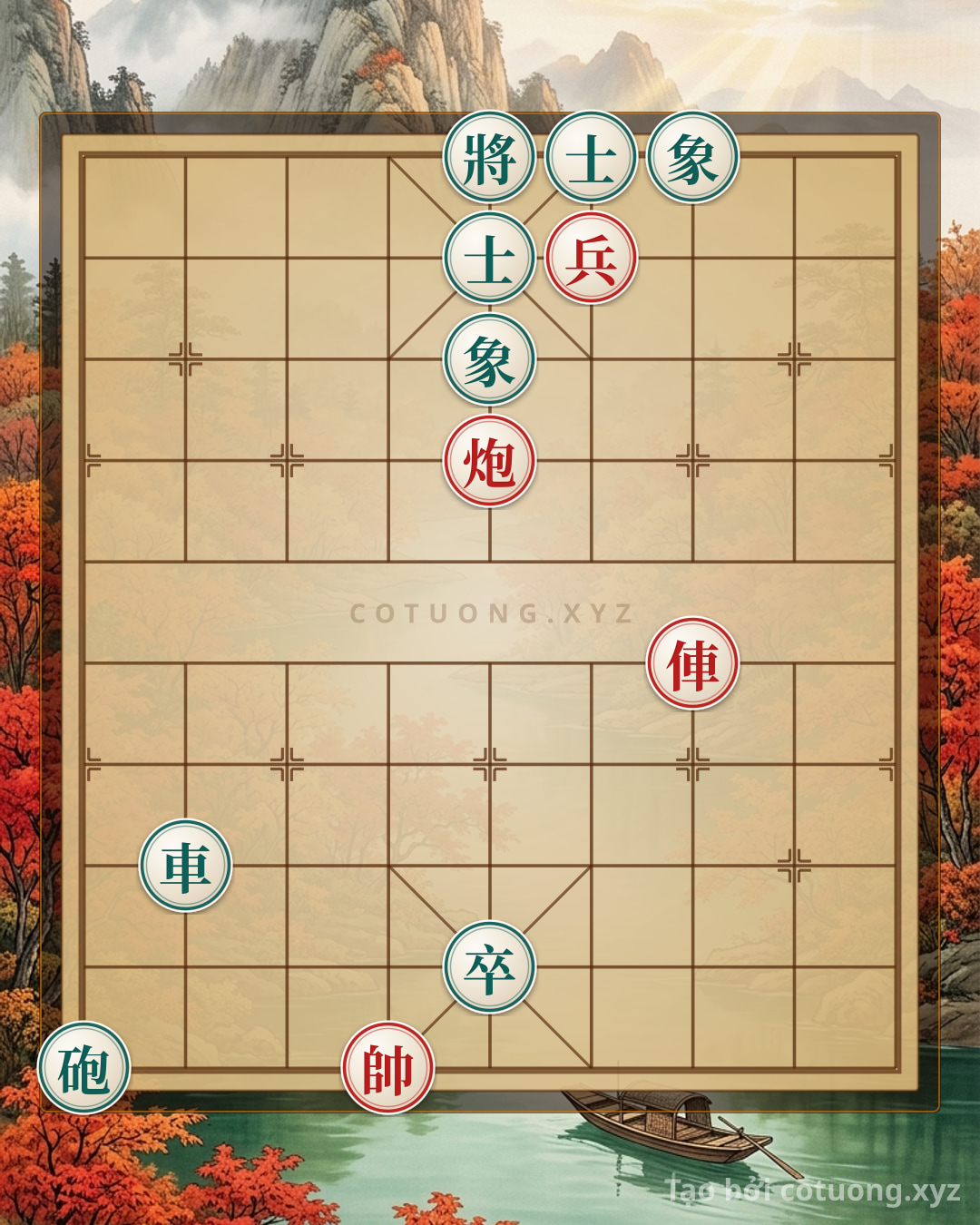 Challenge: Xiangqi: The Battle Image - Red Cannon Trapped, Black Chariot Escapes the Cage - Can you solve it?