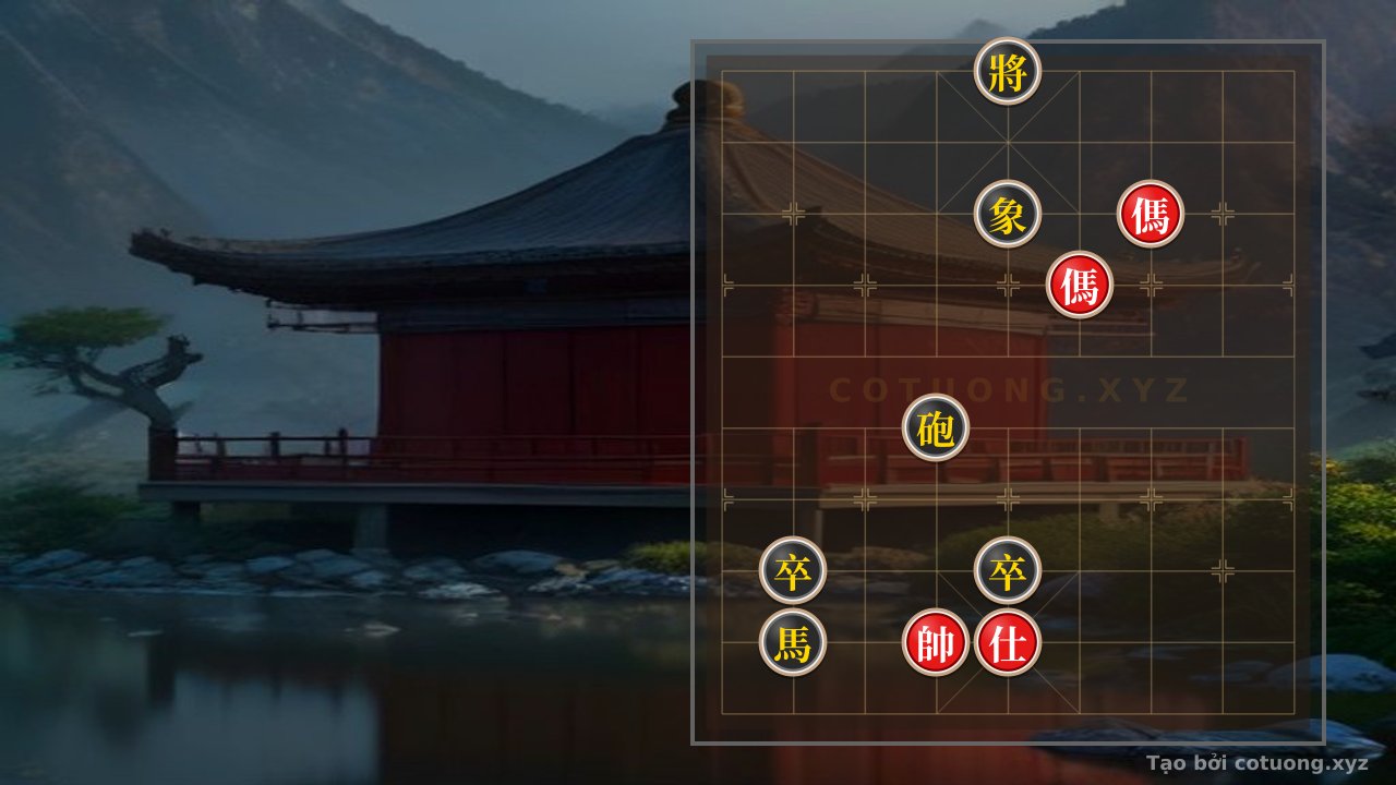 Thế cờ: Xiangqi Position: Double Horses vs. Cannon - Red's Patience Strategy — Cờ Tướng Online