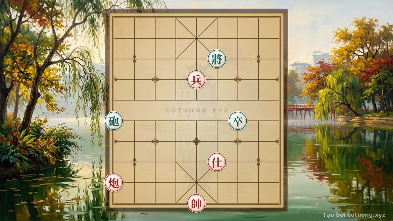 Thế cờ: The Hidden Trick of the Single Cannon: When the Killing Move Wins Over All Forces — Cờ Tướng Online