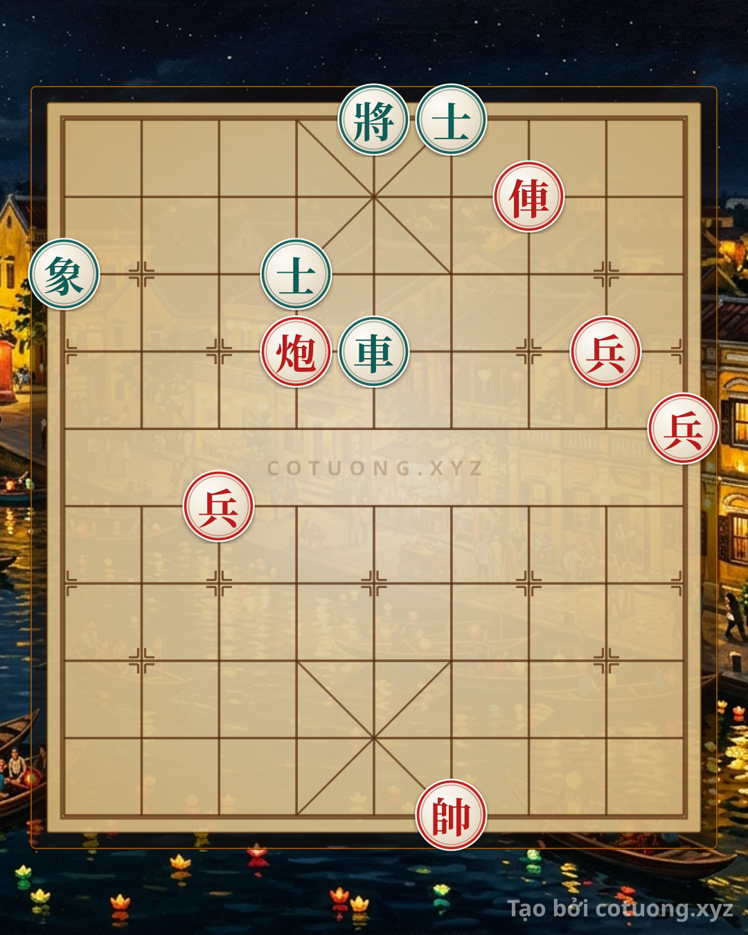 Challenge: Classic Checkmate: Red Chariot, Cannon and Three Pawns Smash Black's Two Advisors - Quick Win in 3 Moves - Can you solve it?