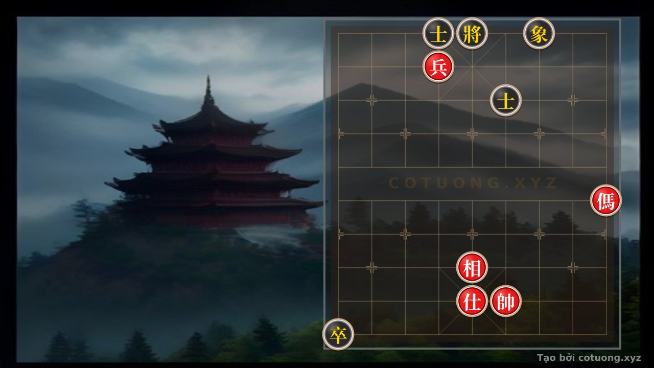 Thế cờ: Red's Bishop-Knight Combination in the Double Horse Legs Formation: Winning Strategy with 8/10 — Cờ Tướng Online