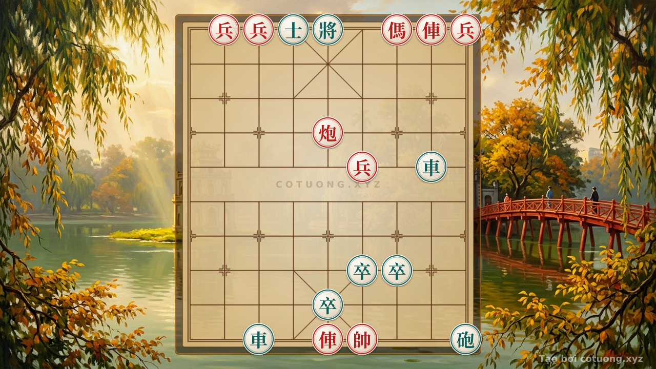 Thế cờ: Red General's Road 1: The Black Chariot's Retreat Strategy — Cờ Tướng Online