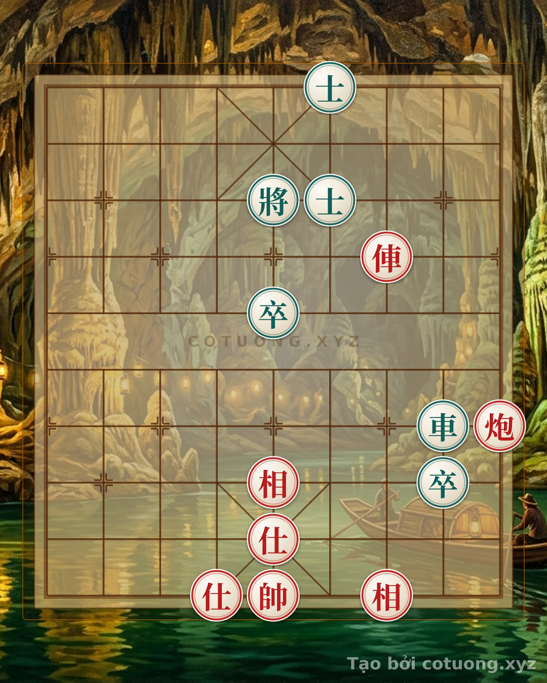 Challenge: Red Rook and Cannon vs. Two Advisors and Two Elephants: The God of Sorrow's Secret in 3 Moves - Can you solve it?