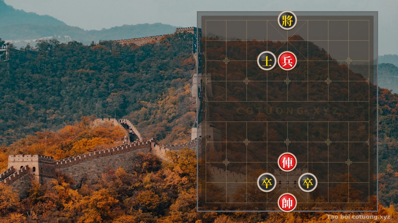 Thế cờ: Rook and Pawn Winning Two Advisors: The Red General's Pinning Strategy in the Battle of Bạch Đằng — Cờ Tướng Online