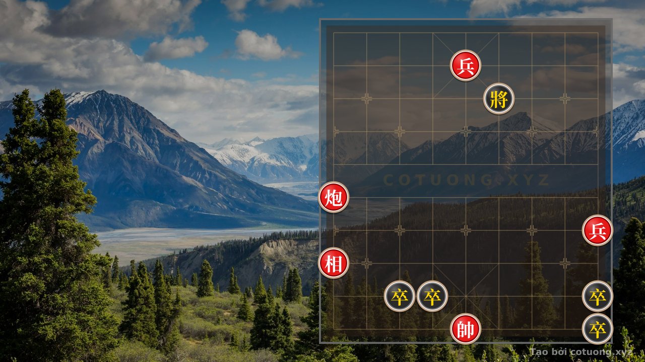 Thế cờ: Xiangqi: Red's Strategic Dominance, Black's Defensive Struggle - Position on File 5 Rank 9 — Cờ Tướng Online