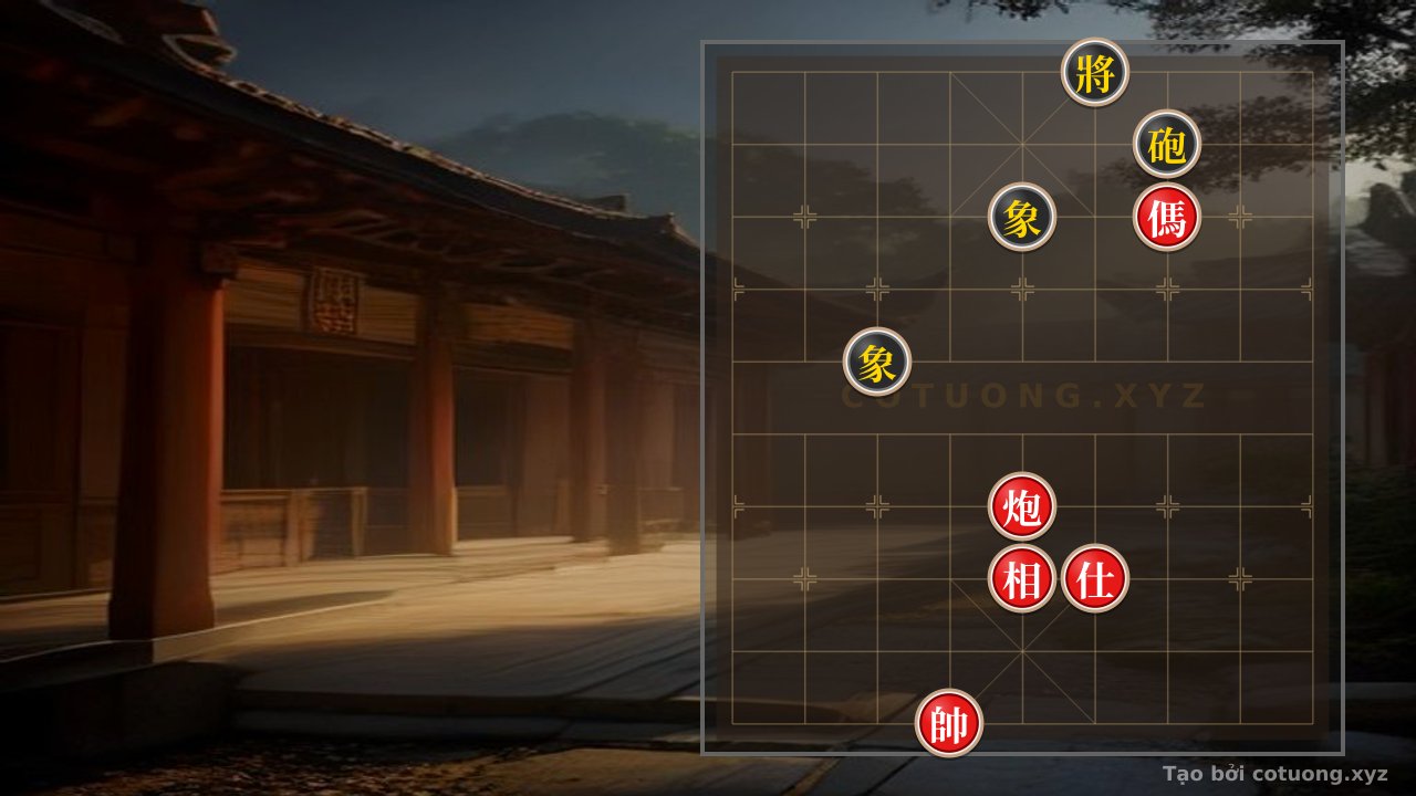 Thế cờ: Xiangqi Position Analysis 15c6: Red's Double Horses and Black's Cannon Waiting — Cờ Tướng Online