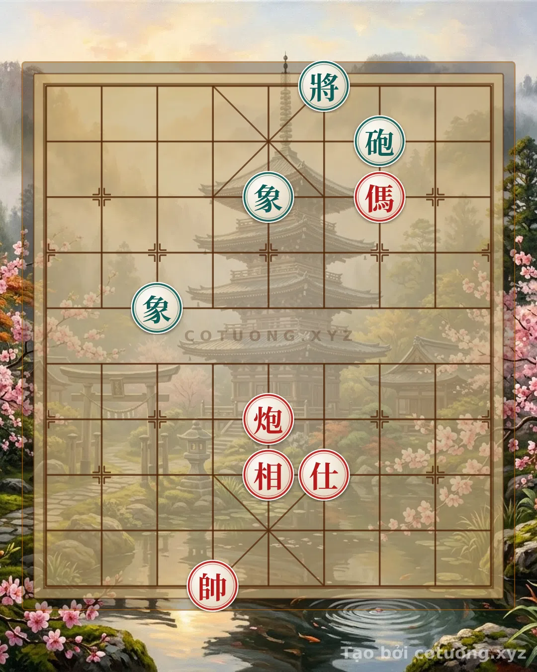 Thử Thách: Đánh cờ tướng thế 15c6: Song mã giao chân, pháo trống chờ đợi - Bạn có thể giải được?