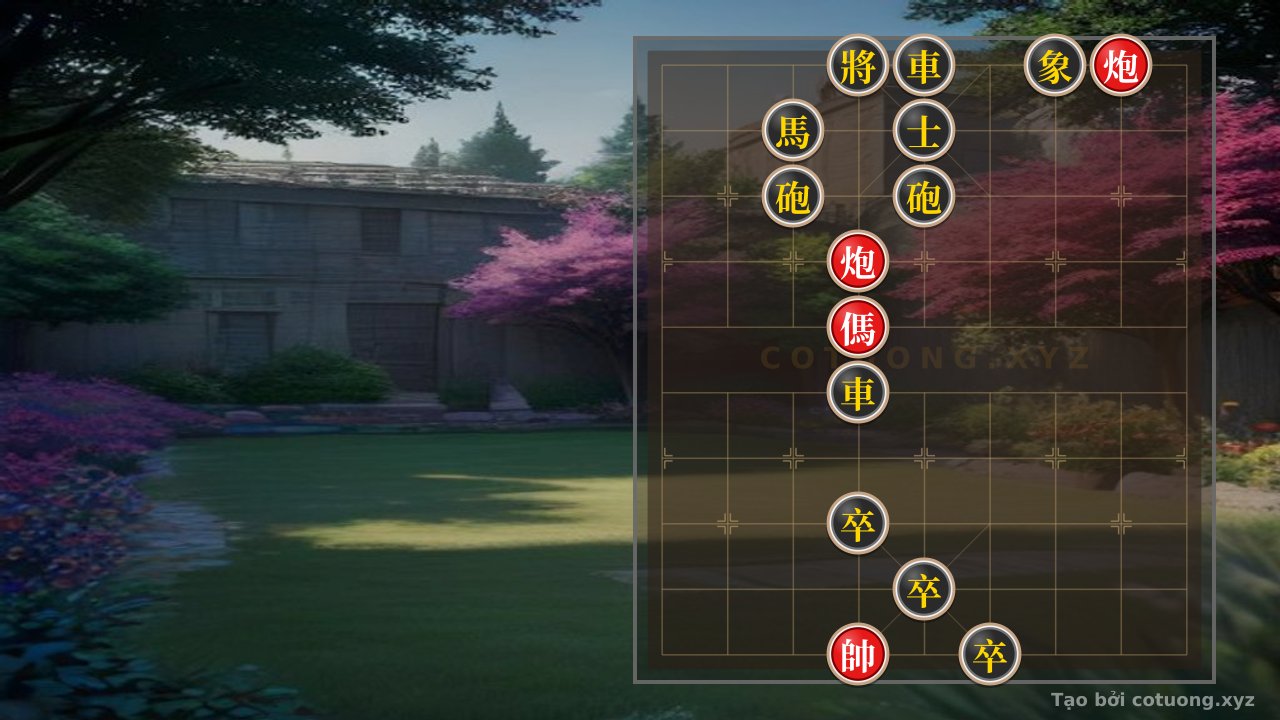 Thế cờ: Xiangqi Position Analysis: Red with Double Horses and Cannon, Black Needs Strong Defense — Cờ Tướng Online