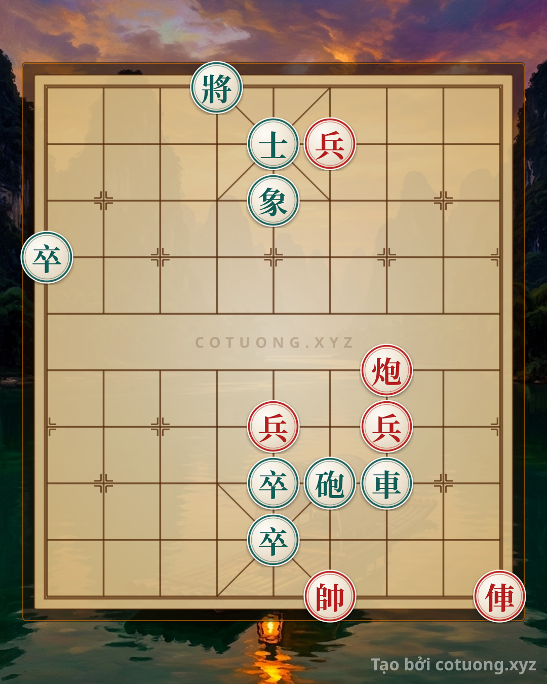 Thế cờ: The Classic Cannon Trap: Red's Rook-Cannon vs. Black's Rook-Cannon - A Deep Endgame Battle Like the Ocean — Cờ Tướng Online