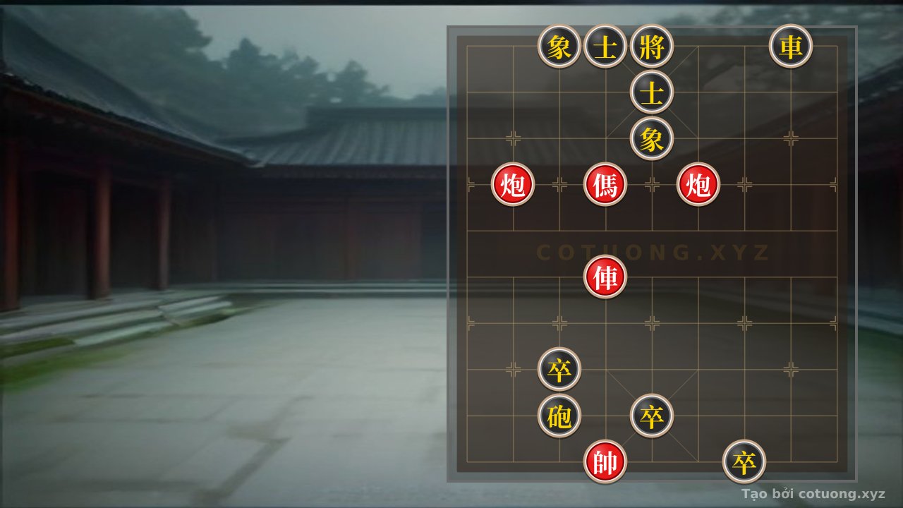 Thế cờ: Red Cannon Counterattack: A Surprising Strategy on the Black General's Dangerous Board — Cờ Tướng Online