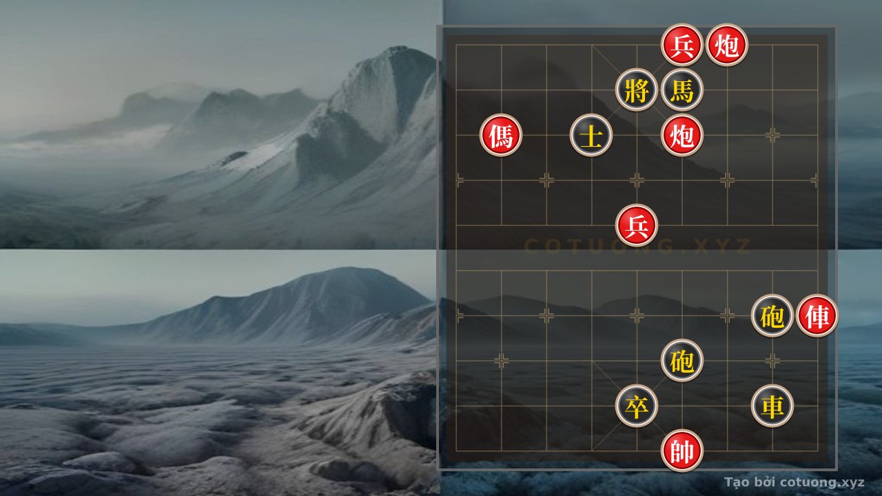 Thế cờ: Xiangqi: A Battle of Wits - The Double Horse Formation, Black Cannon's Threatening Strike — Cờ Tướng Online