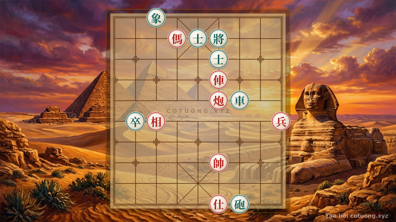 Thế cờ: The Bargain of the Red Chariot and Black Cannon: When the Red Chariot Surrounds the Black General in the Jianghu Chessboard #9202 — Cờ Tướng Online