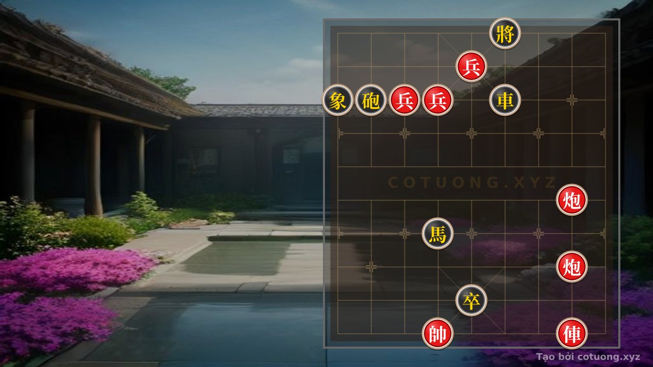 Thế cờ: Red's Strategy in the 'Chariot Checkmate' Formation - Xiangqi (Chinese Chess) 45c6 — Cờ Tướng Online