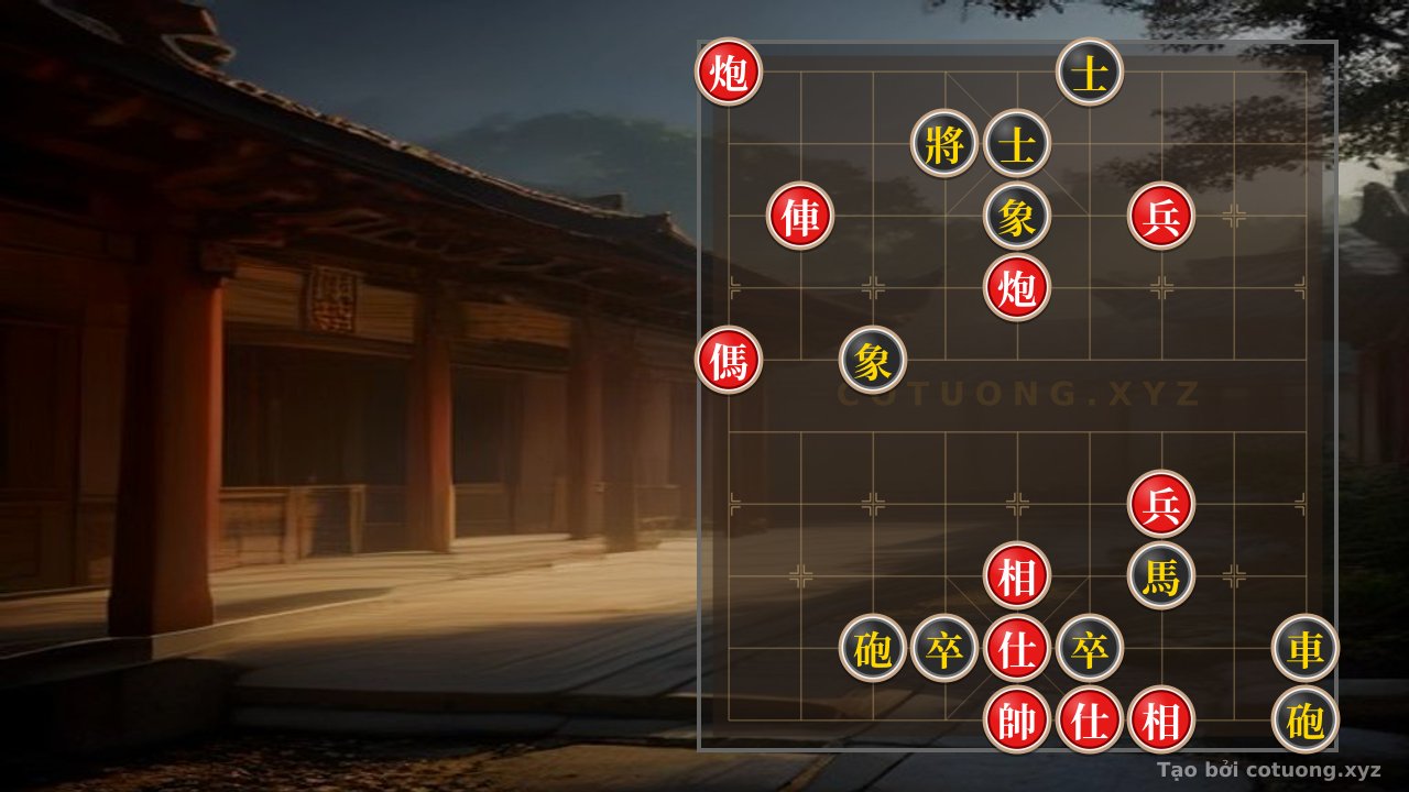 Thế cờ: Red Cannon on File 9, Rank 10: Defensive Tactics for the Black Advisor in This Xiangqi Position — Cờ Tướng Online