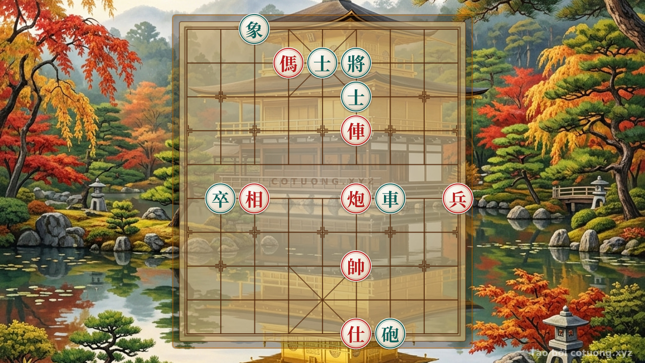 Thế cờ: The Secret to Defeating the Immortal Chess Formation: The Red Rook-Cannon-Horse Pin Crushes the Black Rook-Cannon with Two Advisors and Elephants in One Fatal Move — Cờ Tướng Online