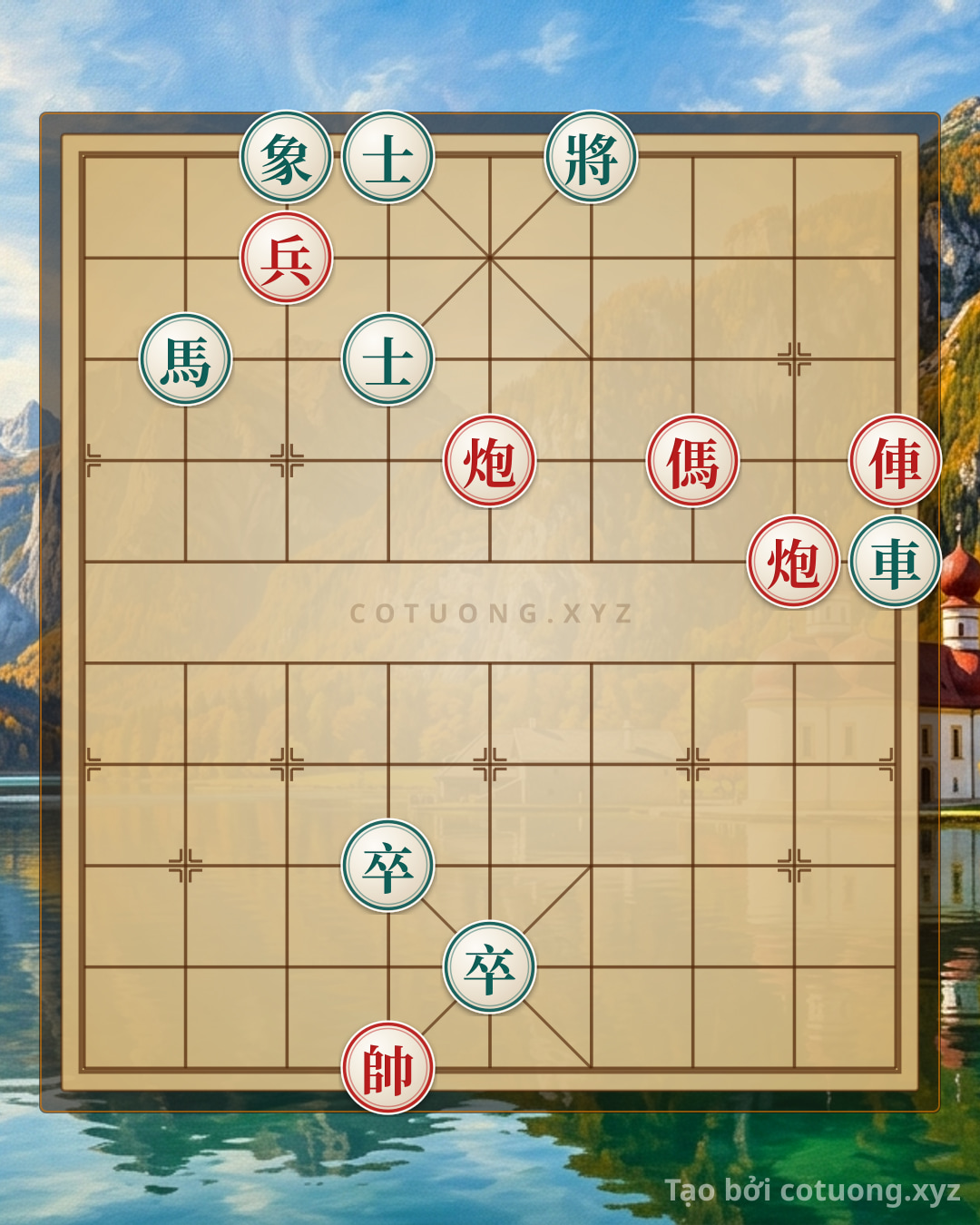 Challenge: The Classic Trap: Red's Rook, Two Cannons, Horse and Pawn Crush Black's Horse, Two Pawns, Two Advisors and Two Elephants in One Move - Can you solve it?