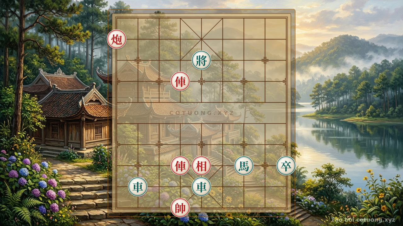 Thế cờ: The Mystery in the Red Cannon Battle on File 9 - The Black Chariot is Blocked: 